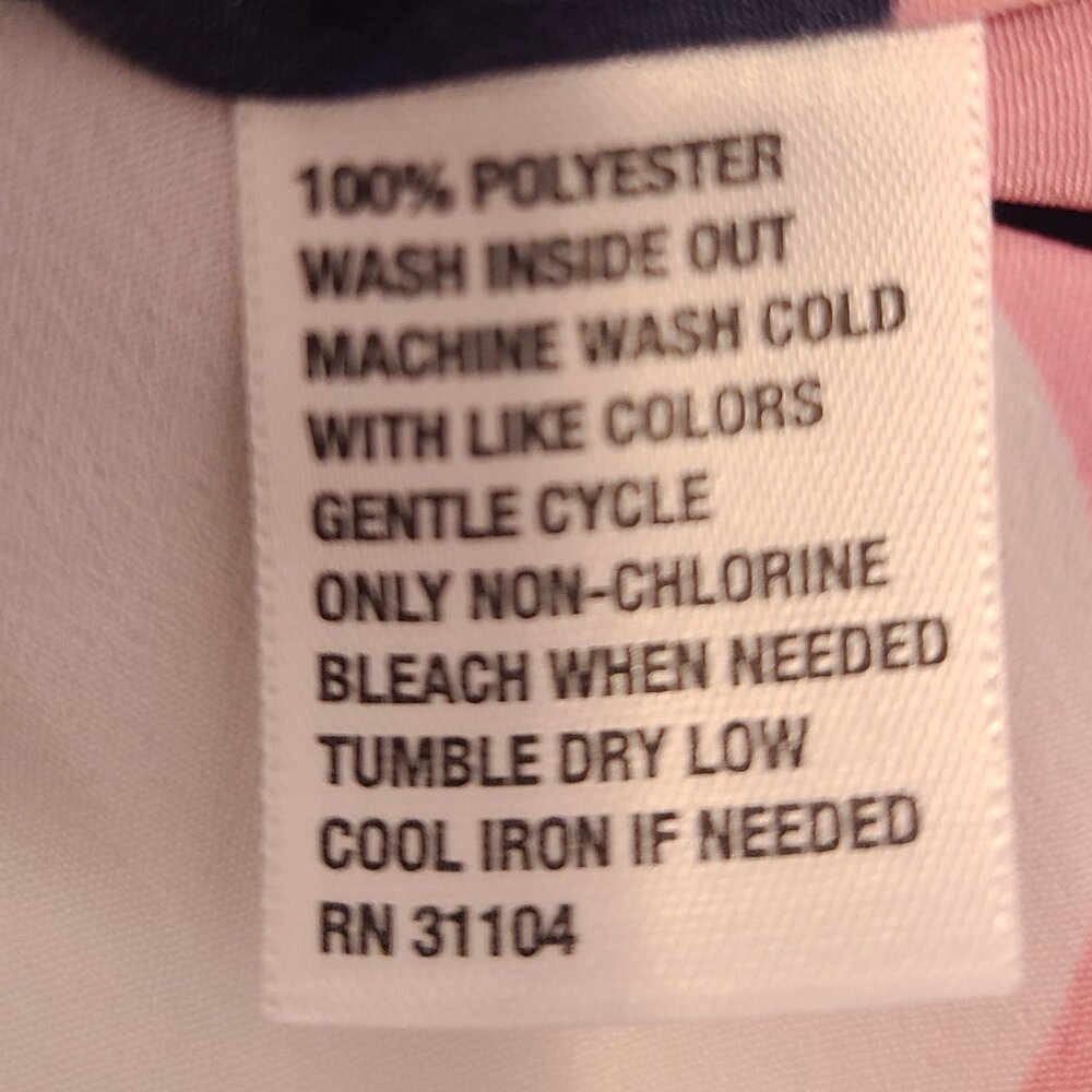 Crown & Ivy Sleeveless Halter Dress | Petite PP | Navy Pink Geometric Print - Picture 6 of 8